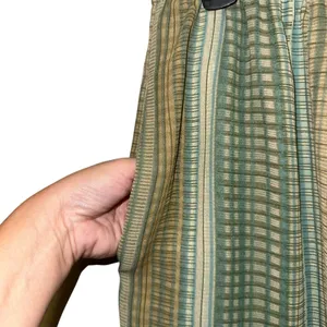 Vintage Koret Seersucker Skirt Large Green‎ Striped Boho Cottagecore Lightweight thumbnail 4