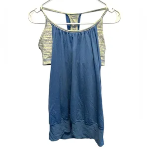 Lululemon Blue and yellow top with built in bra thumbnail 3