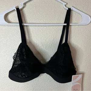 Lively black lace triangle bralette NEW L thumbnail 7