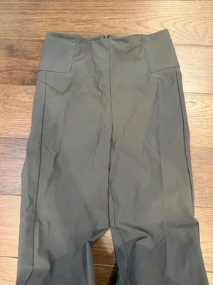 Athleta Stellar Straight Leg Pants Womens Size 0 Gray Front Hem Slit - C61-127 thumbnail 3