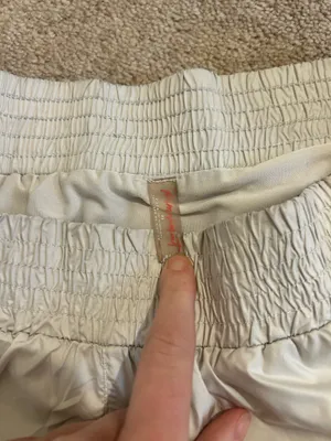 Free People Movement white shorts w/pink stitching thumbnail 3