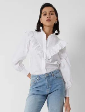 NWT French Connection Organic Cotton Rhodes Poplin Smock Top Blouse thumbnail 5