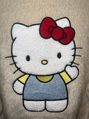 Hello‎ Kitty Bow Sleeve Fuzzy Cardigan Cream Sanrio S/M NWT thumbnail 7