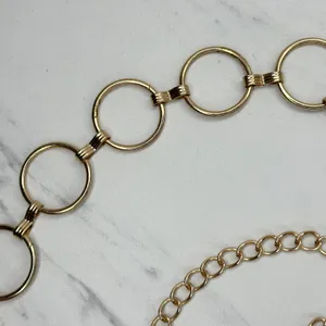 Rhinestone Gold Tone Circle Chain Link Belt OS ✨ thumbnail 8