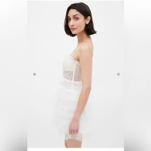 For Love & Lemons White Lace Tiered Dress NWT thumbnail 2