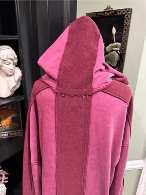 Oli & Hali Washed Pink Hooded Sweatshirt Tunic Dress – Size Large thumbnail 9