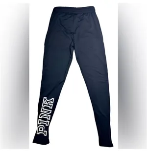 Victoria's Secret pink striped black legging track pants  🩷 thumbnail 3