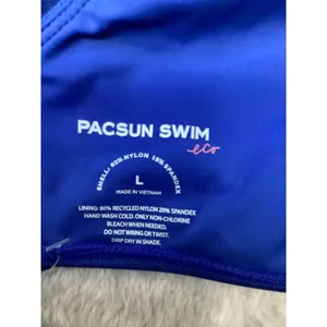 PacSun Swim Eco Royal Blue Notched Wired Scoop Bikini‎ Top Large NWT 0715-040 thumbnail 4