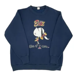 Vintage 90s 1995 Total Brat See If I Care Sweatshirt Navy Blue Crewneck Size XL thumbnail 1