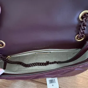 Tory Burch Willa Soft Quilt Small Leather Shoulder Bag Claret 139283 thumbnail 8