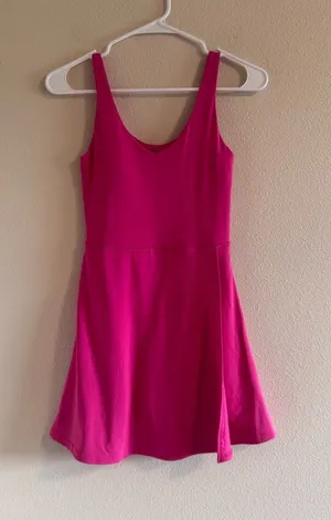Yogalicious Hot Pink Scoop Neck Skater Dress thumbnail 1