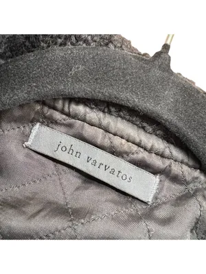 John Varvatos Cropped Pea Coat Knit Sleeves Black Women Size Small Military Punk thumbnail 12