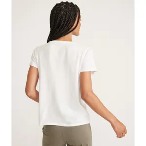 Marine Layer Short Sleeve Crew T-Shirt Women’s Sz M Solid White Cotton USA Made thumbnail 10