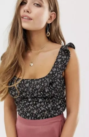 Free People Womens Size Small stay with you ruffle‎ tank top thumbnail 1