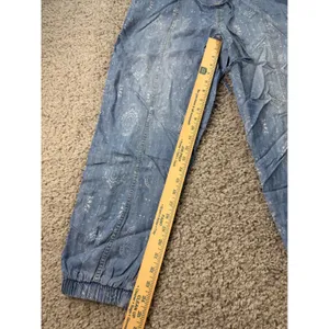 Knox Rose Blue Paisley Chambray Joggers Lyocell Elastic Waist Pants Womens Large thumbnail 2