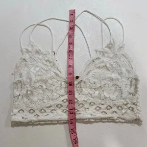 Free People FP One Lace Bralette White Crochet Strappy Boho Top Size L (Flawed) thumbnail 9