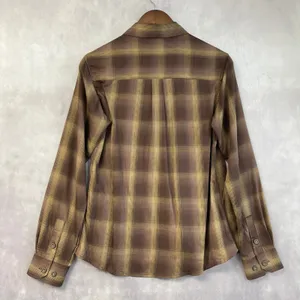 Dixxon Women The Wyatt‎ Shirt Size M Brown Plaid Bamboo Western Rockabilly Ranch thumbnail 2