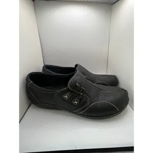 Clarks‎ Bendables Pebbled Leather Slip On Loafers Women 7 Black Comfort Everyday thumbnail 3
