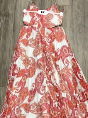Express Pink & Orange Paisley Cutout Maxi Dress thumbnail 9