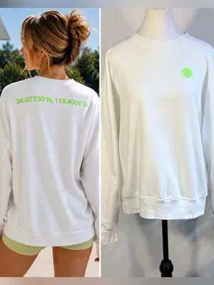 G/FORE Coordinates French Terry Oversized Pullover Sweatshirt White Sz L🧡 Size L thumbnail 2