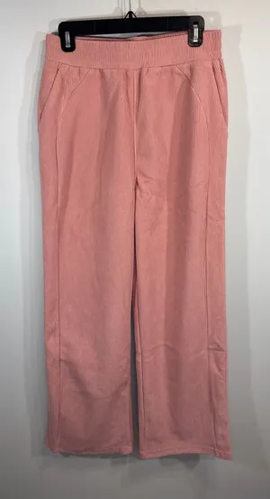 Halara Pink Corduroy Pul On Wide Leg Pants Women's MED Tall NWT Academia‎ Preppy thumbnail 1