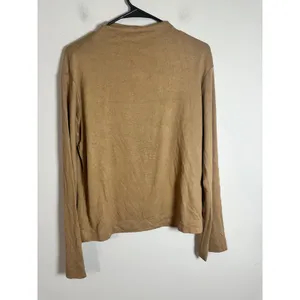 Banana Republic Soft Luxe Mock Neck Long Sleeve Top‎ Camel Brown XS 817177-02 thumbnail 2