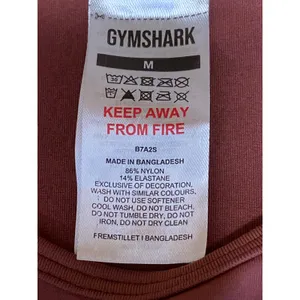 Gymshark Brown Long Sleeve Crew Neck Logo Yoga Workout Athletic Crop Top Size M thumbnail 3