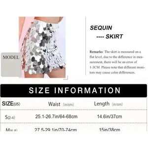 NWT Sparkly Silver Large Sequin‎ Mini Skirt thumbnail 3
