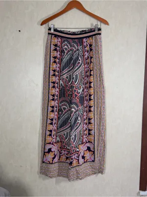 Maeve By Anthropologie Rooibos Cropped Wide Leg Pants Boho in Geometric Floral S thumbnail 2