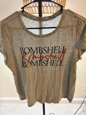 PINK Victoria's Secret Gray Short-Sleeve 'Bombshell' Graphic Tee thumbnail 1