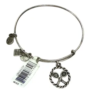 Alex‎ and Ani energy Sunshine mandala silver bracelet tennis pickleball rackets thumbnail 1