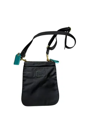 COACH Black Teal Adjustable Crossbody Bag thumbnail 8