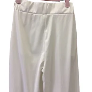 Source Unknown White Wide Leg High Waist Pull On Pants Pleated Front with Pockets Womens Medium thumbnail 4
