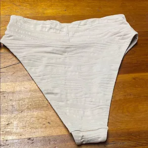 Aerie Ribbed Cheeky Bikini Bottom in Tan thumbnail 3