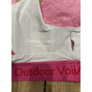 Outdoor Voices Pink Tri Tone Slashback Crop Top Sports Bra Women's Size Small thumbnail 3