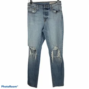 Pistola Size 26 Cassie Straight‎ Jeans Distressed Knee Holes High Rise Women’s thumbnail 2