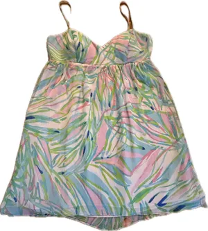 Lilly Pulitzer Dorothy Dress Womens Size 6 Blue Tropical Babydoll Mini thumbnail 1