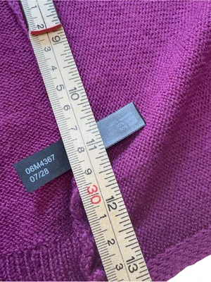 The Limited Purple Wool Blend Waterfall Open Front Cardigan Sweater Medium EUC thumbnail 9