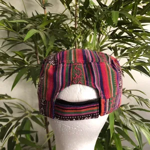 Y2K Boho Chic Kitschy Gypsy Hippie Aztec Western Beaded cross messenger cadet military newspaper baker boy cap hat thumbnail 6