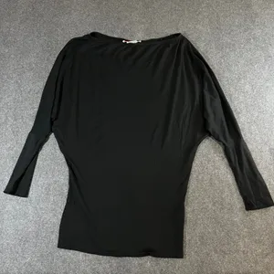 Free People Beach Black Dolman Batwing Sleeve Boat Neck Tunic Top Medium thumbnail 1