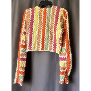 Free People Twist And Shout Crop Top Large Boho Crochet Scallop Festival Hippie thumbnail 7