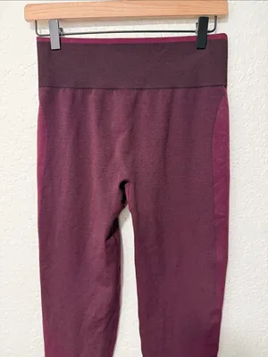 PINK Victoria's Secret Maroon Seamless Leggings Size Large thumbnail 5