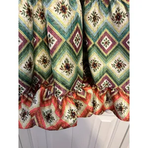 Autumn Adeigbo Mini Dress Babydoll Green Orange Puff Sleeve Size 2 Eclectic Luxe thumbnail 3