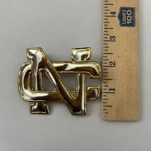 Interlocking NC Logo Brooch Pin/ Pendant Two Tone Gold Silver Vintage NCAA UNC thumbnail 5