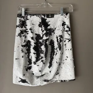Stardust‎ sz S black white sequin color change mini skirt thumbnail 4