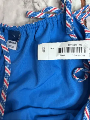 Old Navy Blue & White Striped Spaghetti Strap Mini Dress size small NWT thumbnail 5