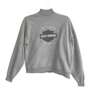 Vintage Y2K Harley‎ Davidson Snap Up Sweatshirt Women’s L Jamestown Heather Gray thumbnail 1