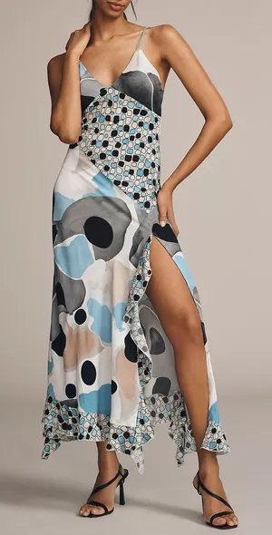 New Anthropologie Conditions Apply Harold Slip Maxi Dress size XS thumbnail 1