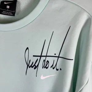 Nike Womens‎ Just Do It Script Logo Sweatshirt Mint Green Drop Shoulder Large thumbnail 4