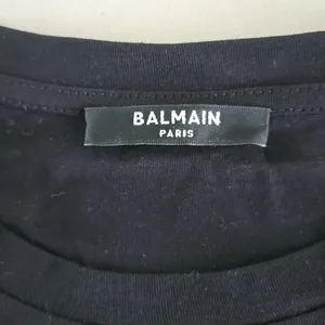 Authentic Balmain Woman's Black T-Shirt with Gold Accents Size XS thumbnail 4